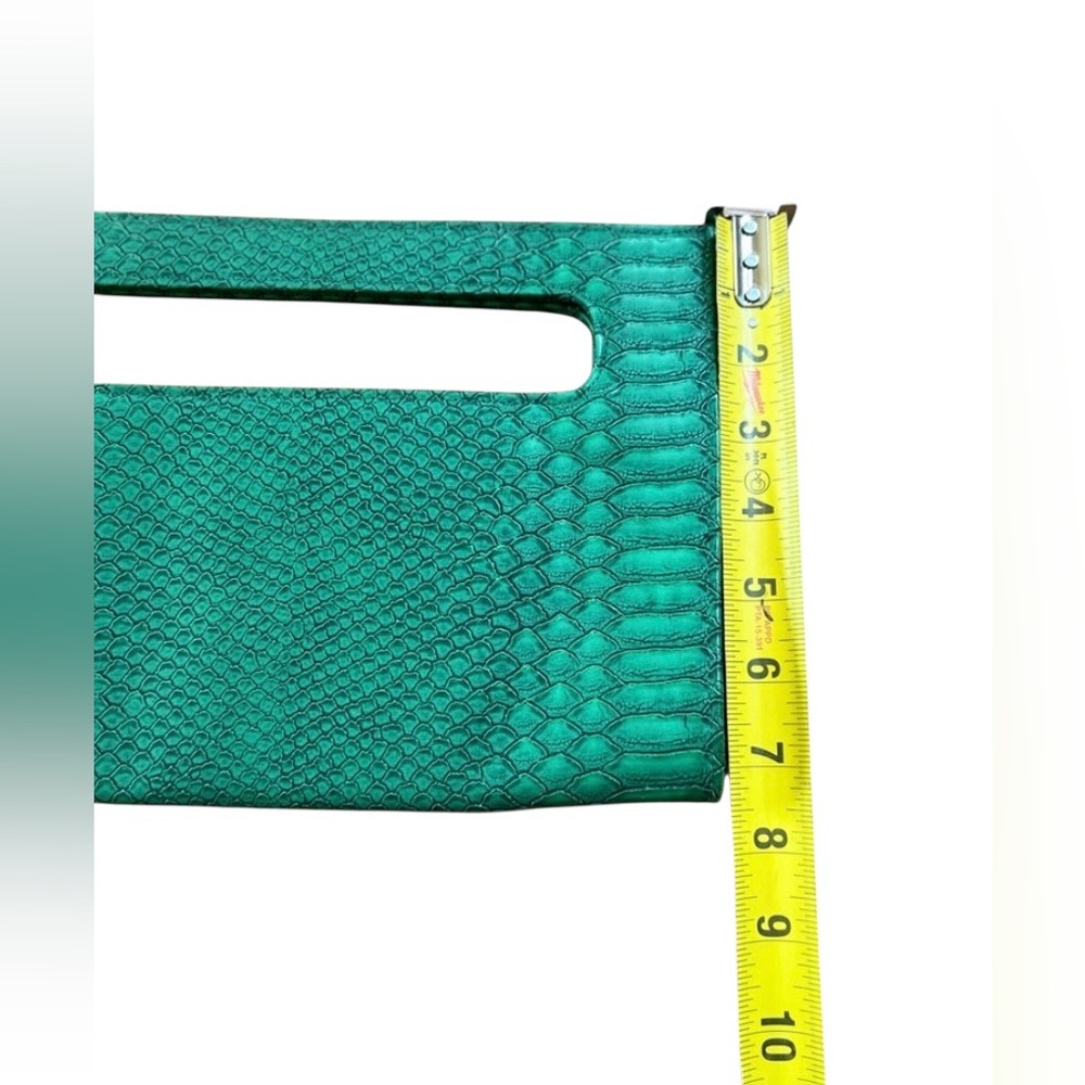 Vintage Giannini Green Faux Leather and Snake Skin Clutch - Picture 5 of 6